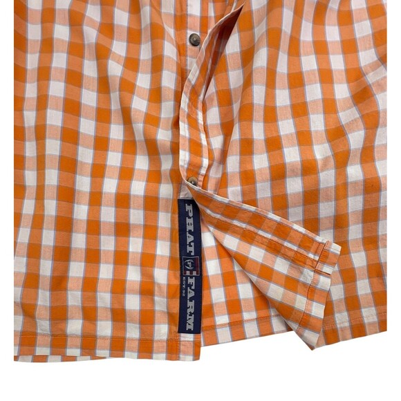 Phat Farm Y2K Button Shirt Cotton Orange Plaid Street Skater Hip Hop 2XL XXL - Picture 3 of 15